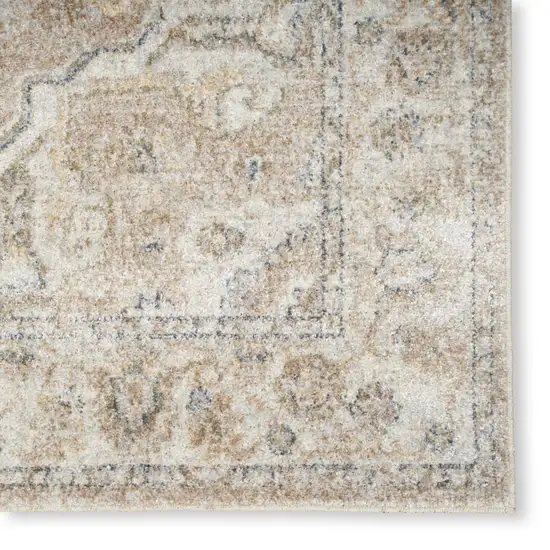 Beige Oriental Power Loom Washable Area Rug Photo 9