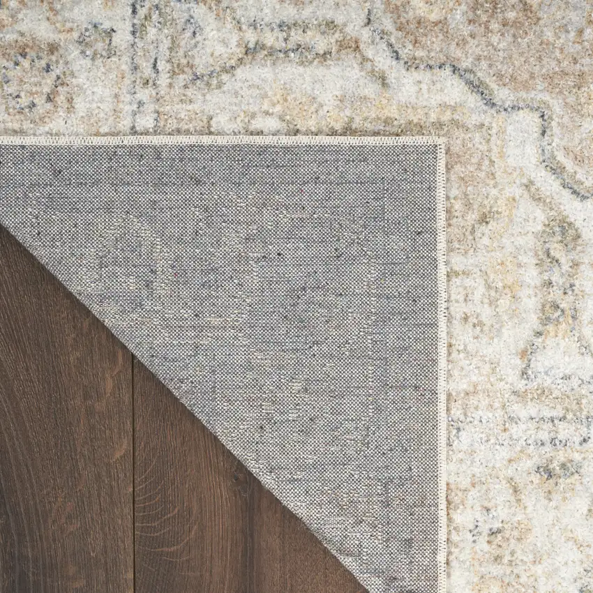 Beige Oriental Power Loom Washable Area Rug Photo 9
