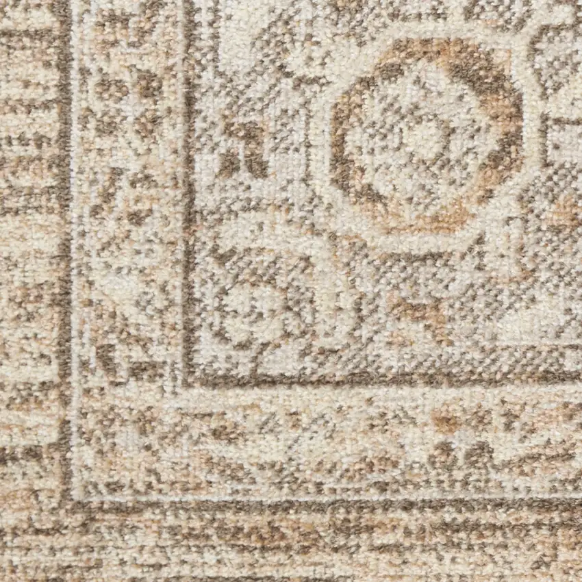 Beige Oriental Power Loom Washable Area Rug Photo 3