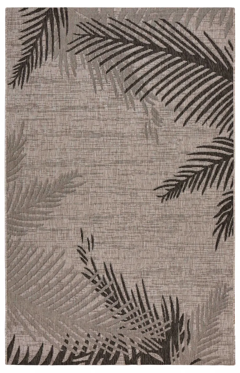 Beige Palm Leaves Indoor Outdoor Scatter Rug Photo 1