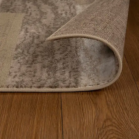 Beige And Brown Patchwork Area Rug Photo 8