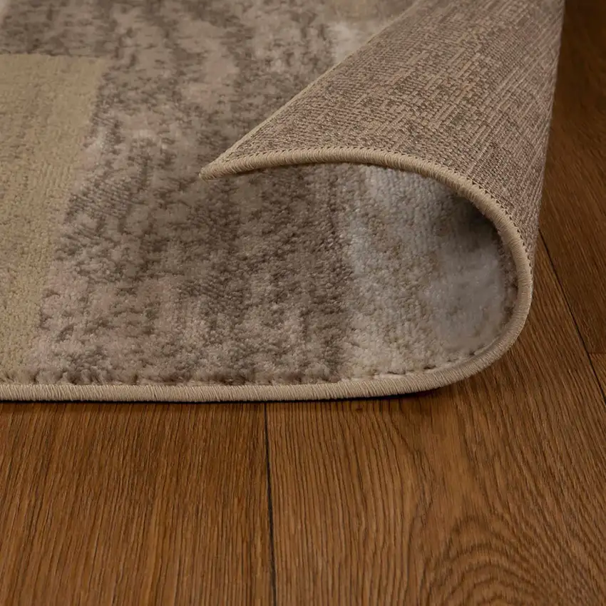 Beige And Brown Patchwork Area Rug Photo 8