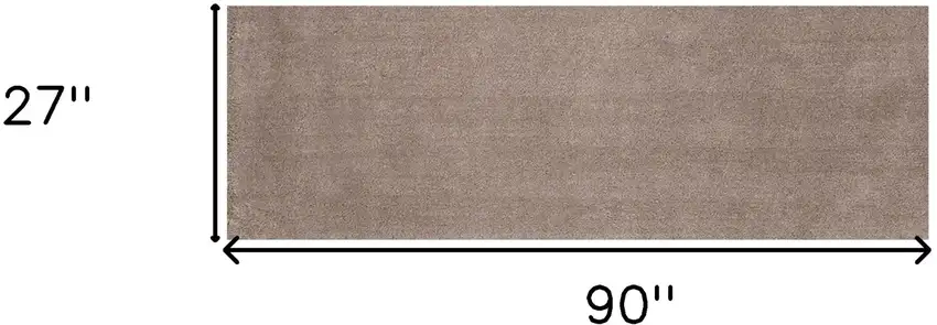 Beige Plain Runner Rug Photo 5