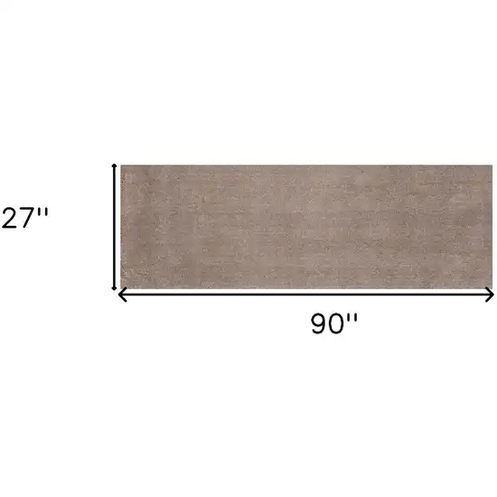 Beige Plain Runner Rug Photo 5