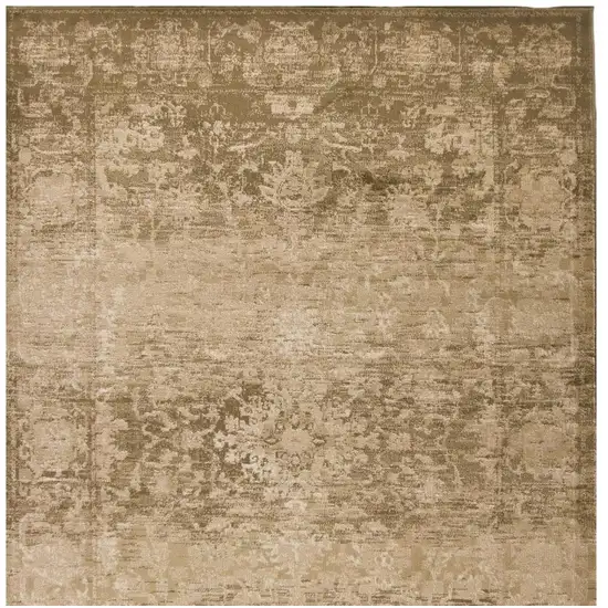 Beige And Tan Floral Medallion Area Rug Photo 6