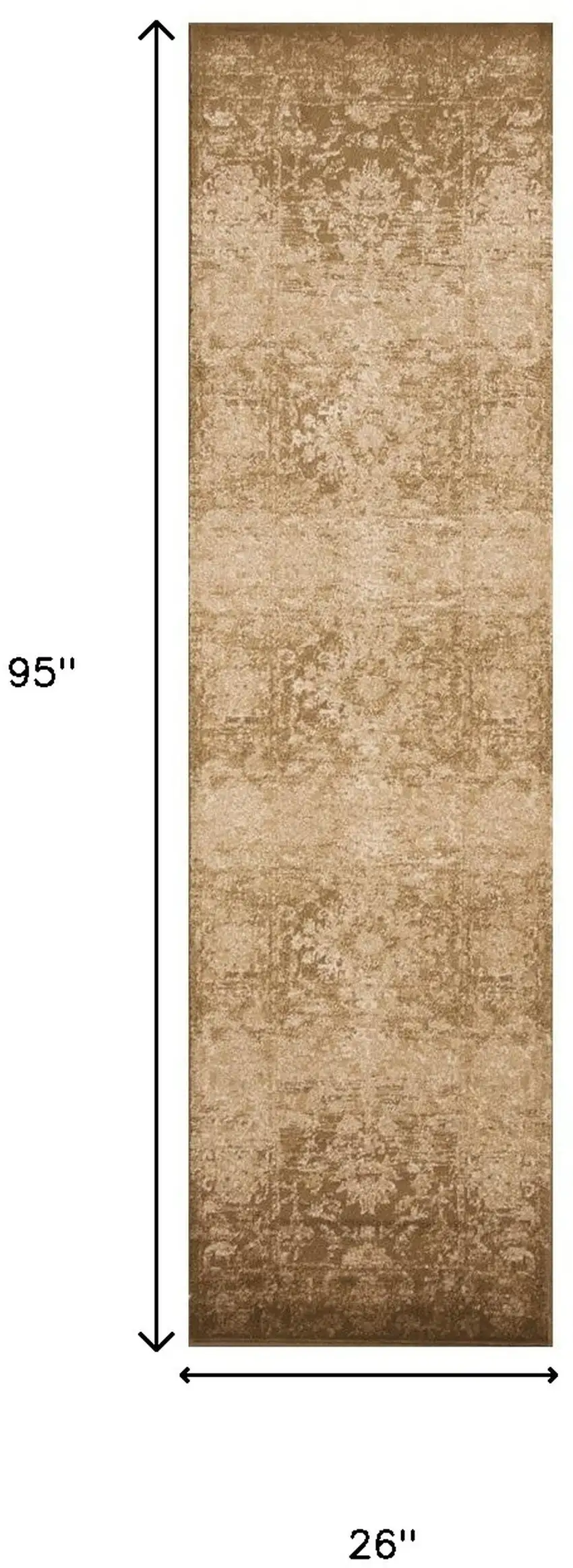 2' X 8' Beige Polypropylene Runner Rug Photo 3