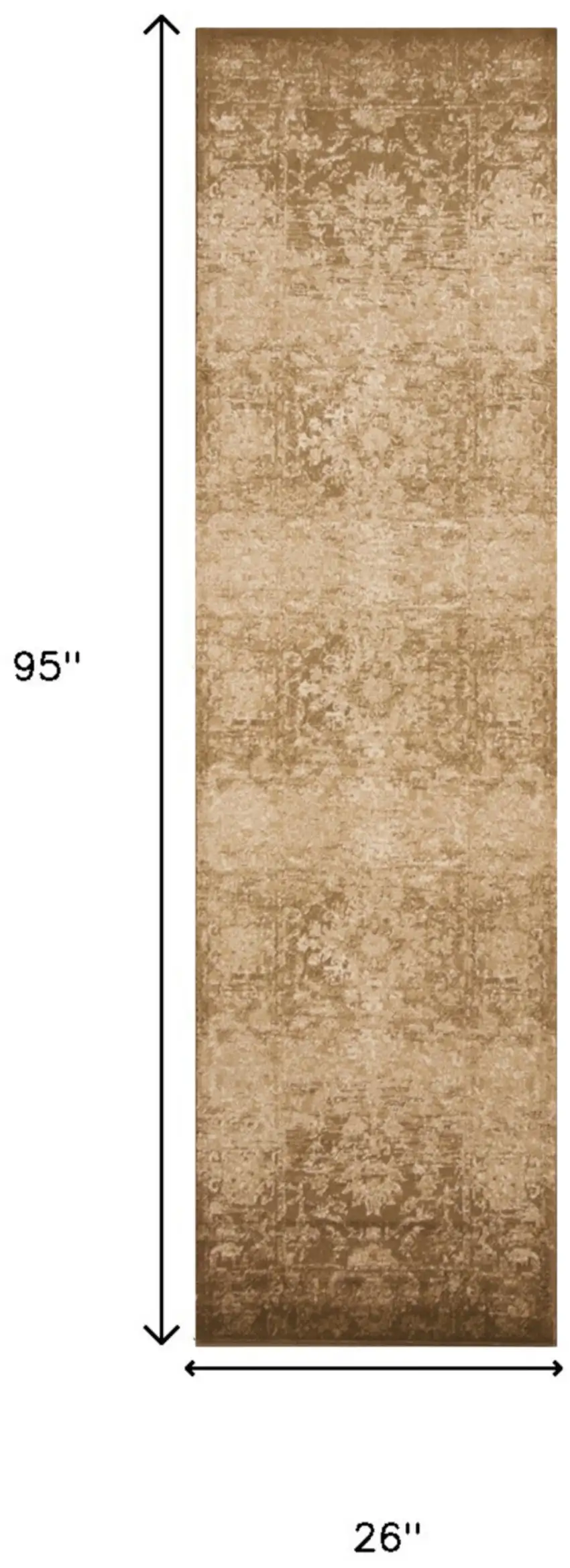 2' X 8' Beige Polypropylene Runner Rug Photo 3