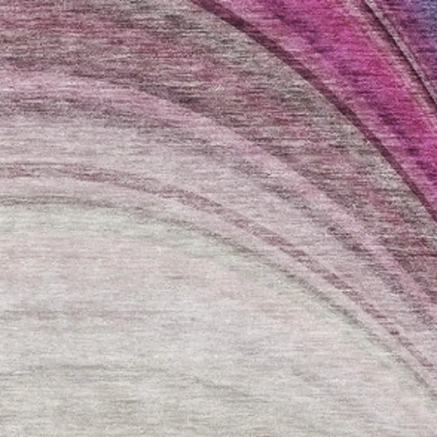 Beige Purple And Blue Ombre Washable Area Rug With UV Protection Photo 5