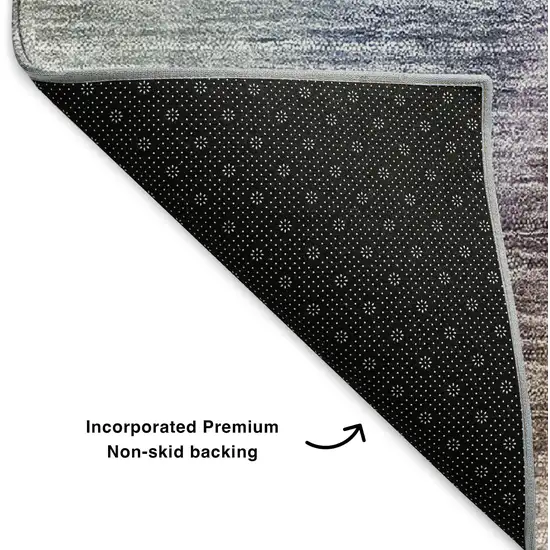 Beige Purple And Blue Ombre Washable Area Rug With UV Protection Photo 9