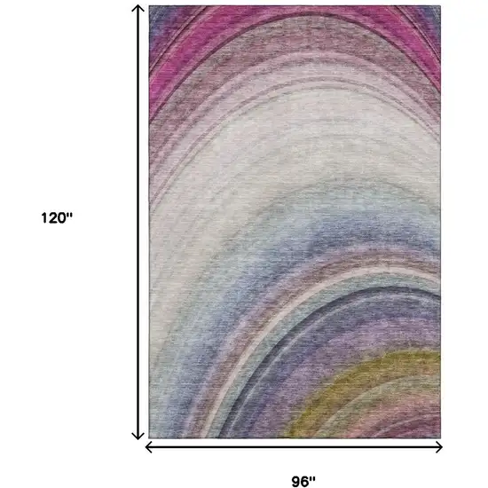 Beige Purple And Blue Ombre Washable Area Rug With UV Protection Photo 7