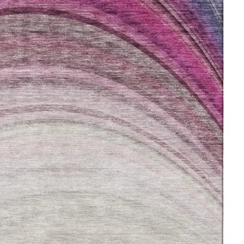 Beige Purple And Blue Ombre Washable Area Rug With UV Protection Photo 8