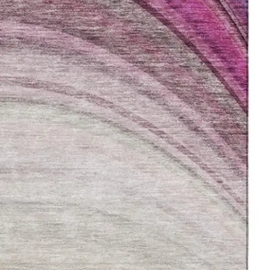 Beige Purple And Blue Ombre Washable Area Rug With UV Protection Photo 5