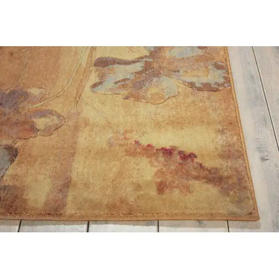 Beige Red And Orange Floral Area Rug Photo 6