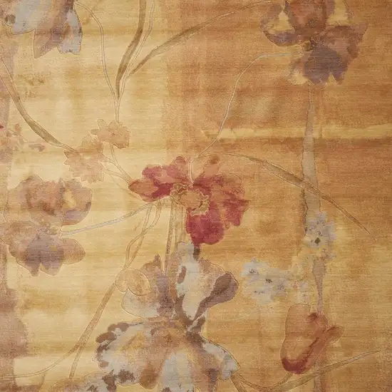 Beige Red And Orange Floral Area Rug Photo 3