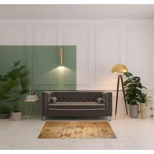 Photo of Beige Red And Orange Floral Area Rug