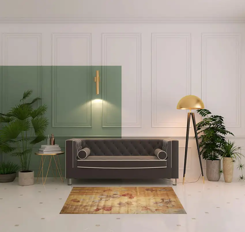 Beige Red And Orange Floral Area Rug Photo 1