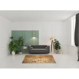 Photo of Beige Red And Orange Floral Area Rug