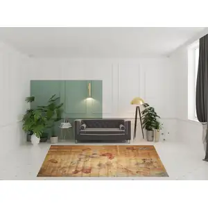 Photo of Beige Red And Orange Floral Area Rug