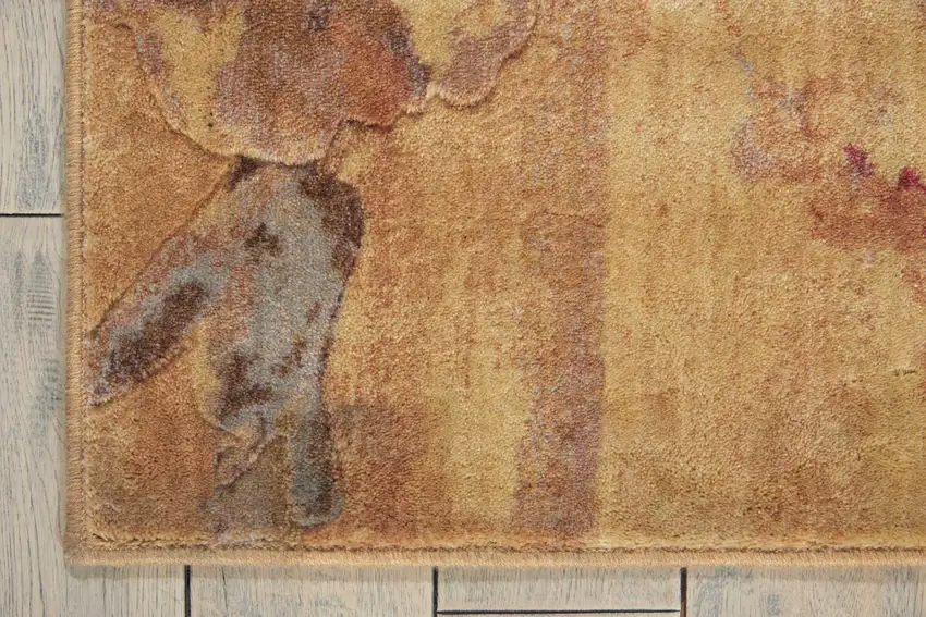 Beige Red And Orange Floral Area Rug Photo 8