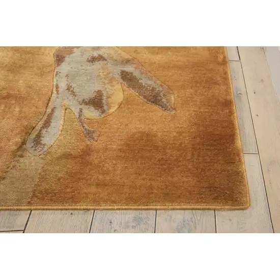 Beige Red And Orange Floral Area Rug Photo 6