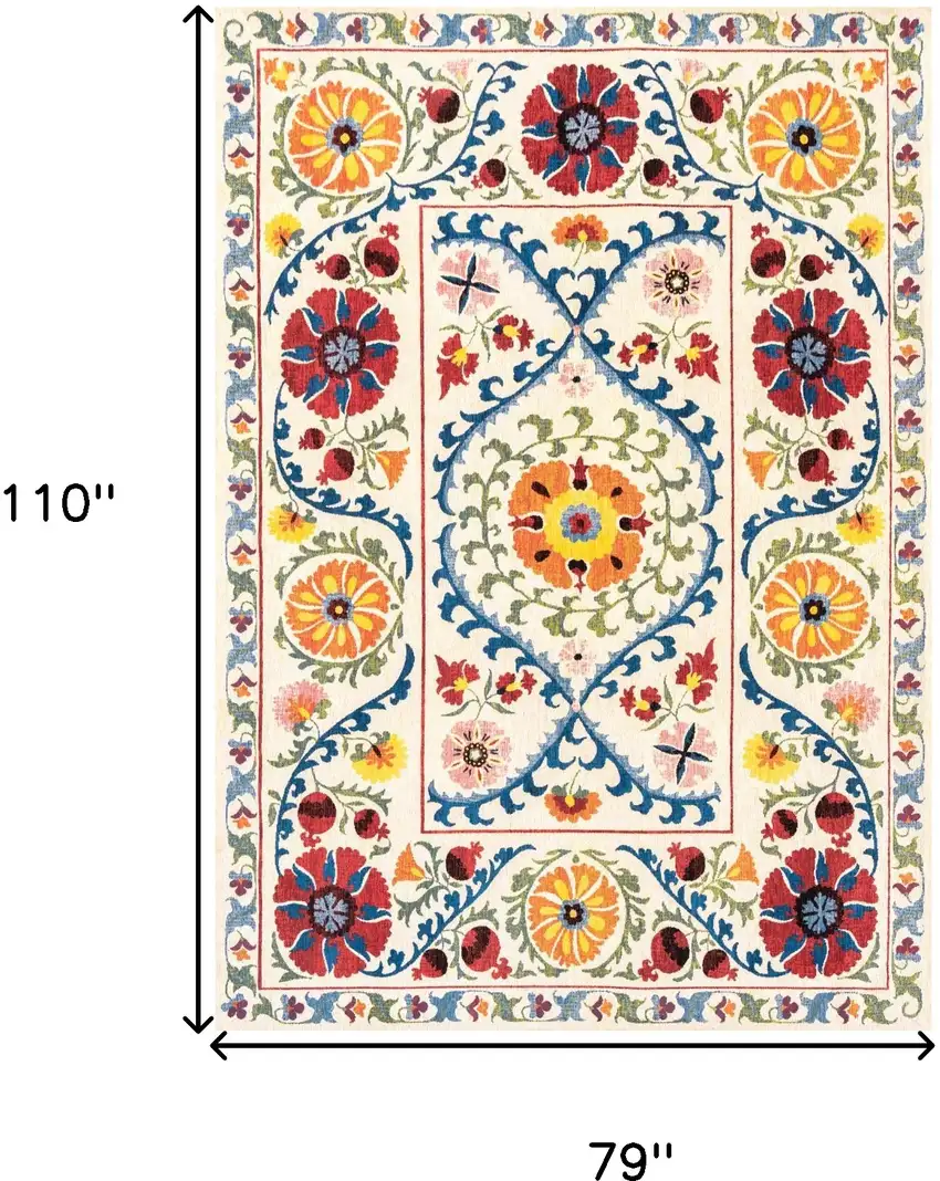 Beige Red And Orange Tribal Washable Area Rug With UV Protection Photo 6