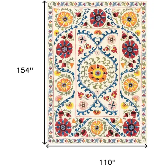 Beige Red And Orange Tribal Washable Area Rug With UV Protection Photo 6