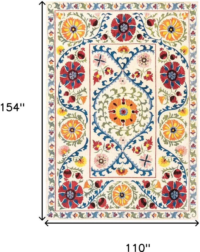 Beige Red And Orange Tribal Washable Area Rug With UV Protection Photo 6