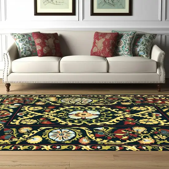 Beige Red And Orange Tribal Washable Area Rug With UV Protection Photo 1