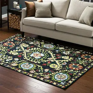 Photo of Beige Red And Orange Tribal Washable Area Rug With UV Protection