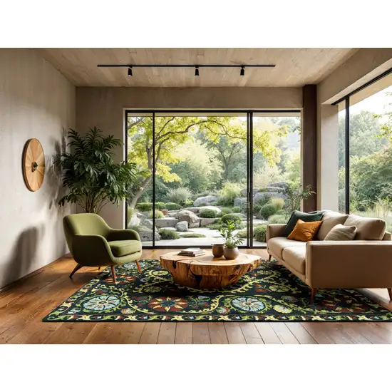 Beige Red And Orange Tribal Washable Area Rug With UV Protection Photo 5