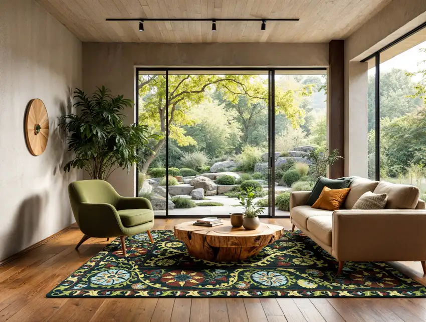 Beige Red And Orange Tribal Washable Area Rug With UV Protection Photo 5