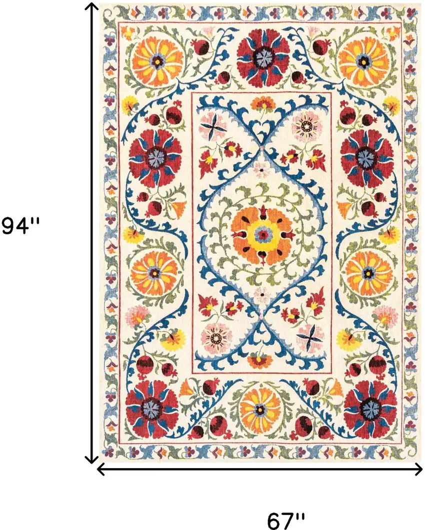 Beige Red And Orange Tribal Washable Area Rug With UV Protection Photo 6
