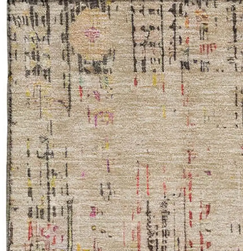 Beige Red And Pink Oriental Washable Area Rug With UV Protection Photo 3