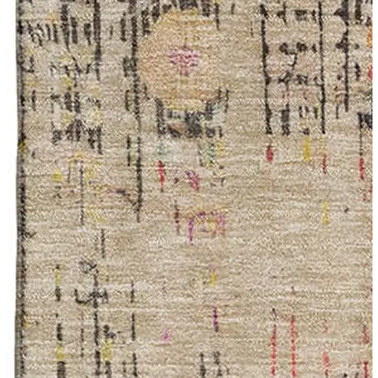 Beige Red And Pink Oriental Washable Area Rug With UV Protection Photo 2