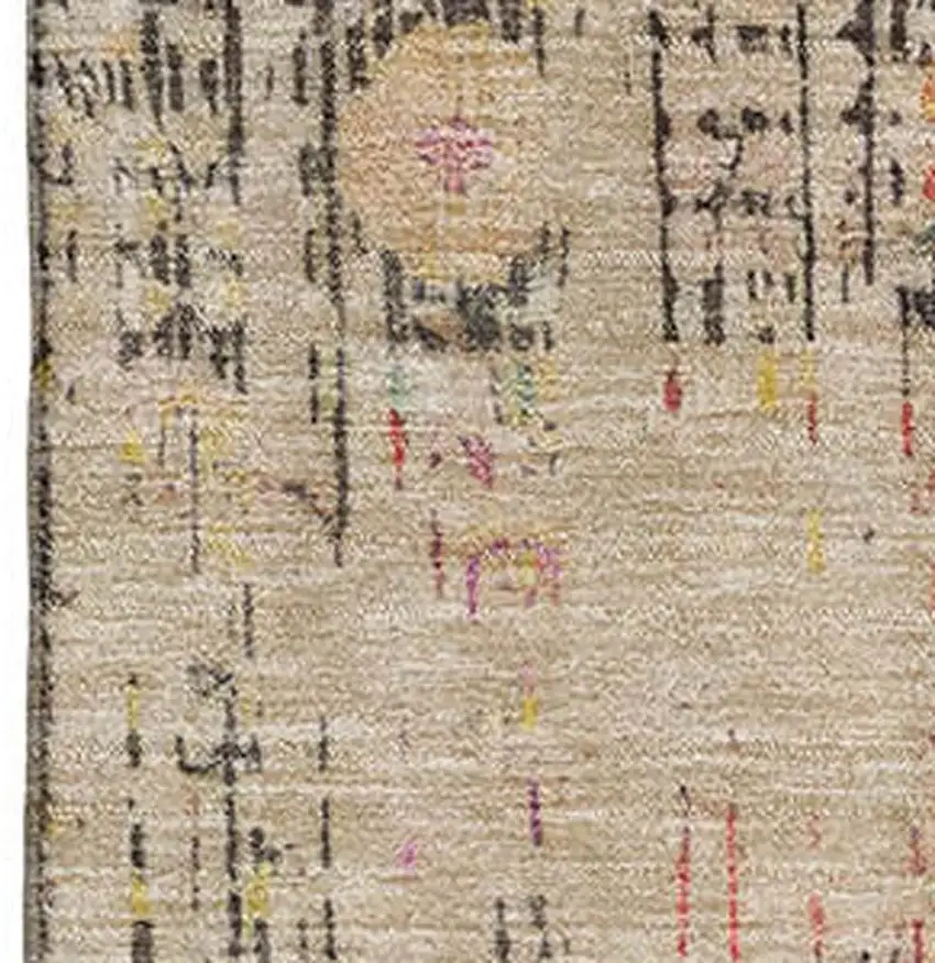 Beige Red And Pink Oriental Washable Area Rug With UV Protection Photo 2