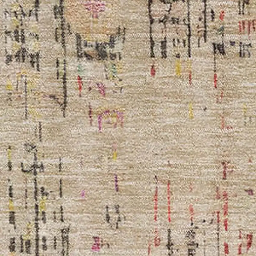 Beige Red And Pink Oriental Washable Area Rug With UV Protection Photo 2