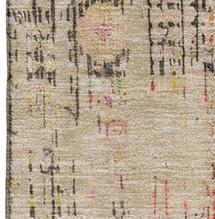 Beige Red And Pink Oriental Washable Area Rug With UV Protection Photo 2