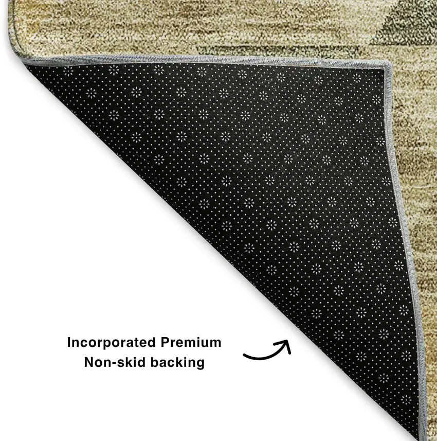 Beige Red And Salmon Geometric Washable Area Rug With UV Protection Photo 9