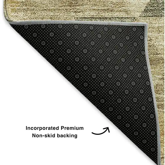 Beige Red And Salmon Geometric Washable Area Rug With UV Protection Photo 8