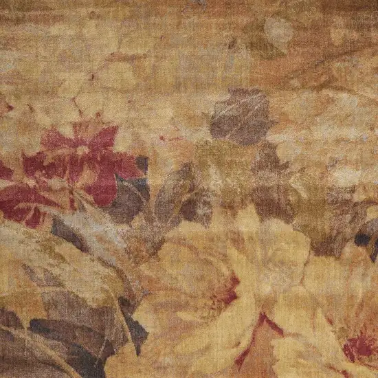 Beige Red And Yellow Floral Non Skid Area Rug Photo 6