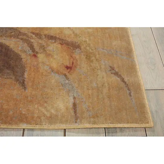 Beige Red And Yellow Floral Non Skid Area Rug Photo 9