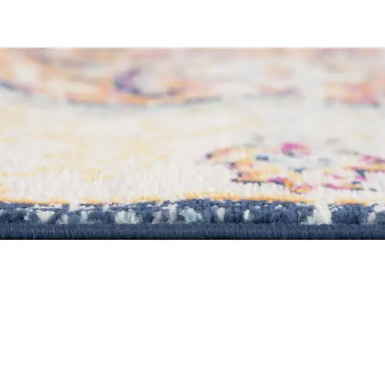 Beige Rust And Purple Medallion Area Rug Photo 6
