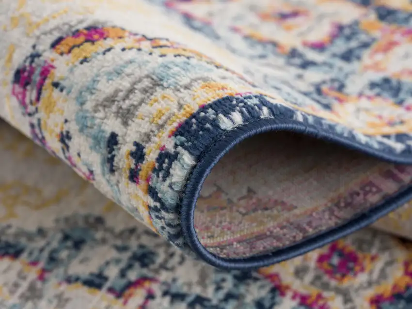 Beige Rust And Purple Medallion Area Rug Photo 6