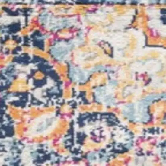 Beige Rust And Purple Medallion Runner Rug Photo 3