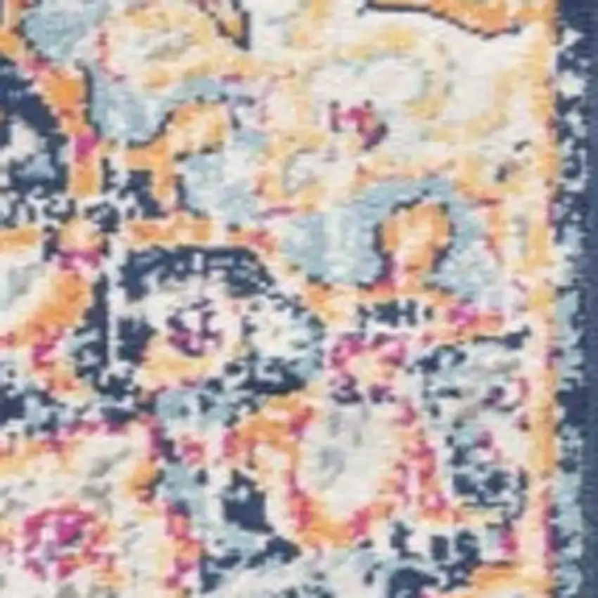 Beige Rust And Purple Medallion Runner Rug Photo 8