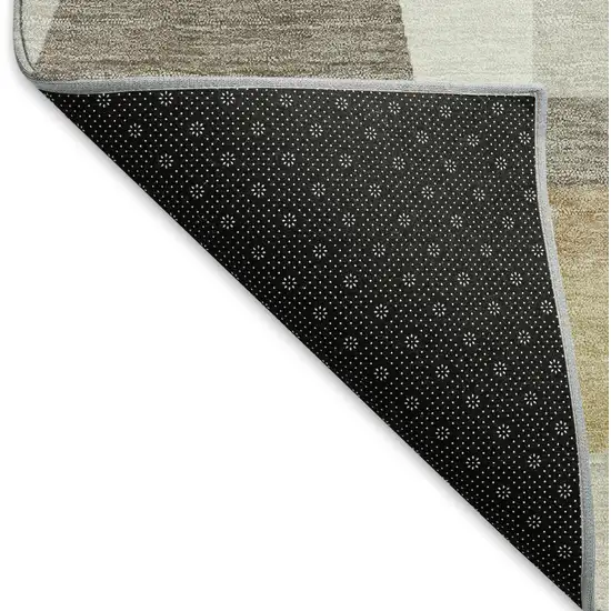 Beige Rust And Taupe Geometric Washable Indoor Outdoor Area Rug Photo 7