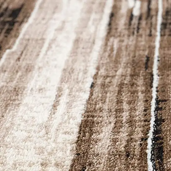 Beige Striped Dhurrie Area Rug Photo 3