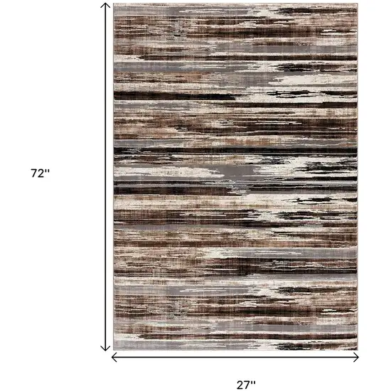 Beige Rustic Strokes Area Rug Photo 7