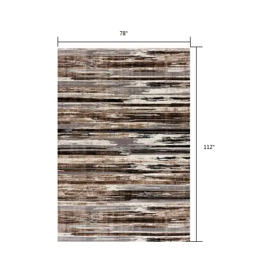 Beige Rustic Strokes Area Rug Photo 5