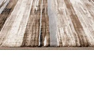Photo of Beige Rustic Strokes Runner Rug